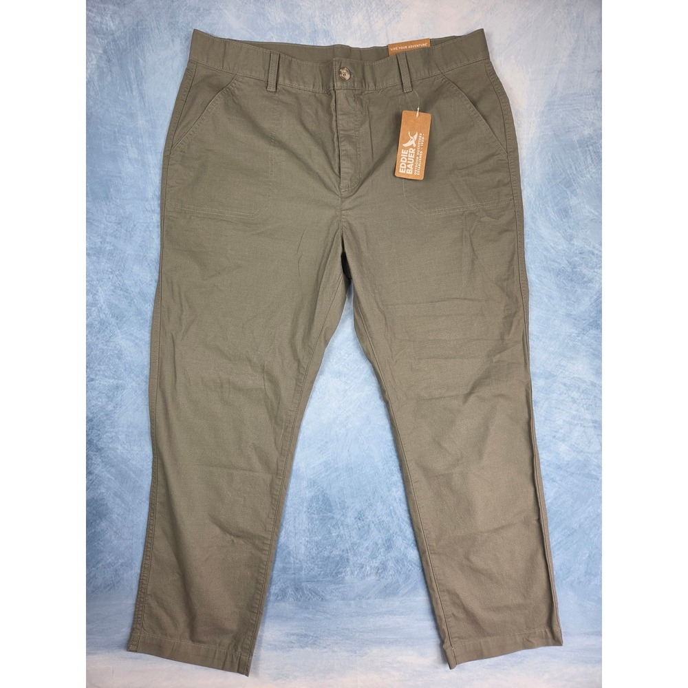 Eddie Bauer Adventure Women Pants Size 16 Olive Ripstop Ankle Hiking NWT
